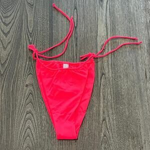 NWOT Jacque Designs Bathing Suit Bikini Bottom Tie Side Pull-On Neon Pink XL